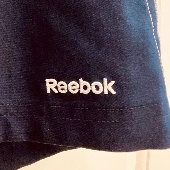 EUC Reebok Running/Tennis Shorts, Navy w/Wht Stripes, Pockets, Polyester, Sml - Picture 4 of 10